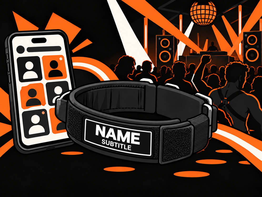 Illustrated LOSTGEAR name-patch collar moving from social media to the dancefloor