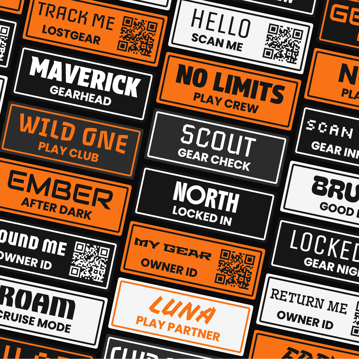Selection of custom name, role, and QR code patches